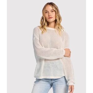 nuuds Cream Open-Knit Crew Neck Sweater